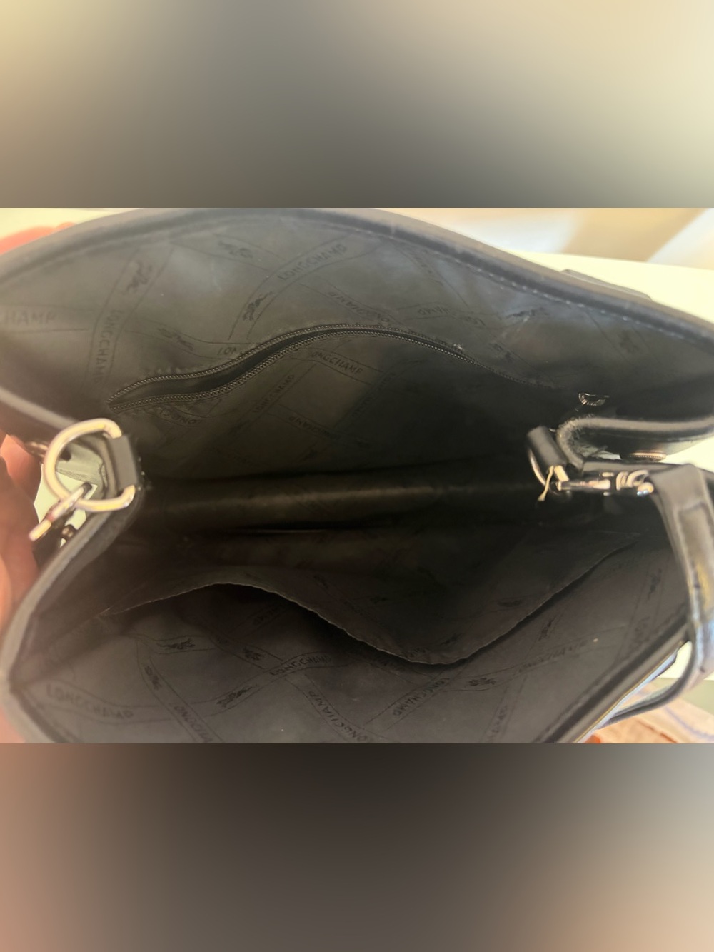Longchamp Black Leather Tote with Toggle Detail - Picture 3 of 7